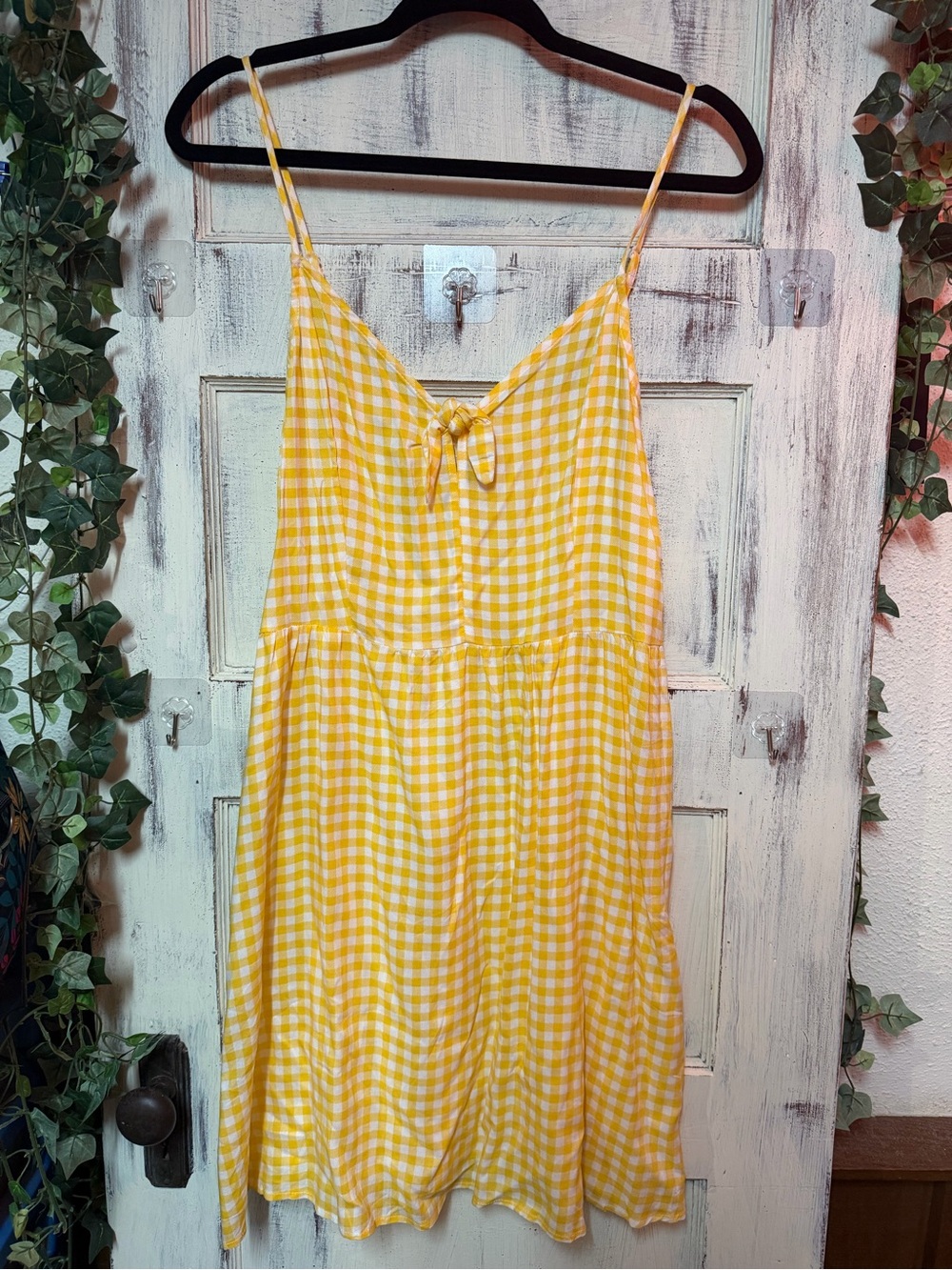 H&M Yellow and White Gingham dress